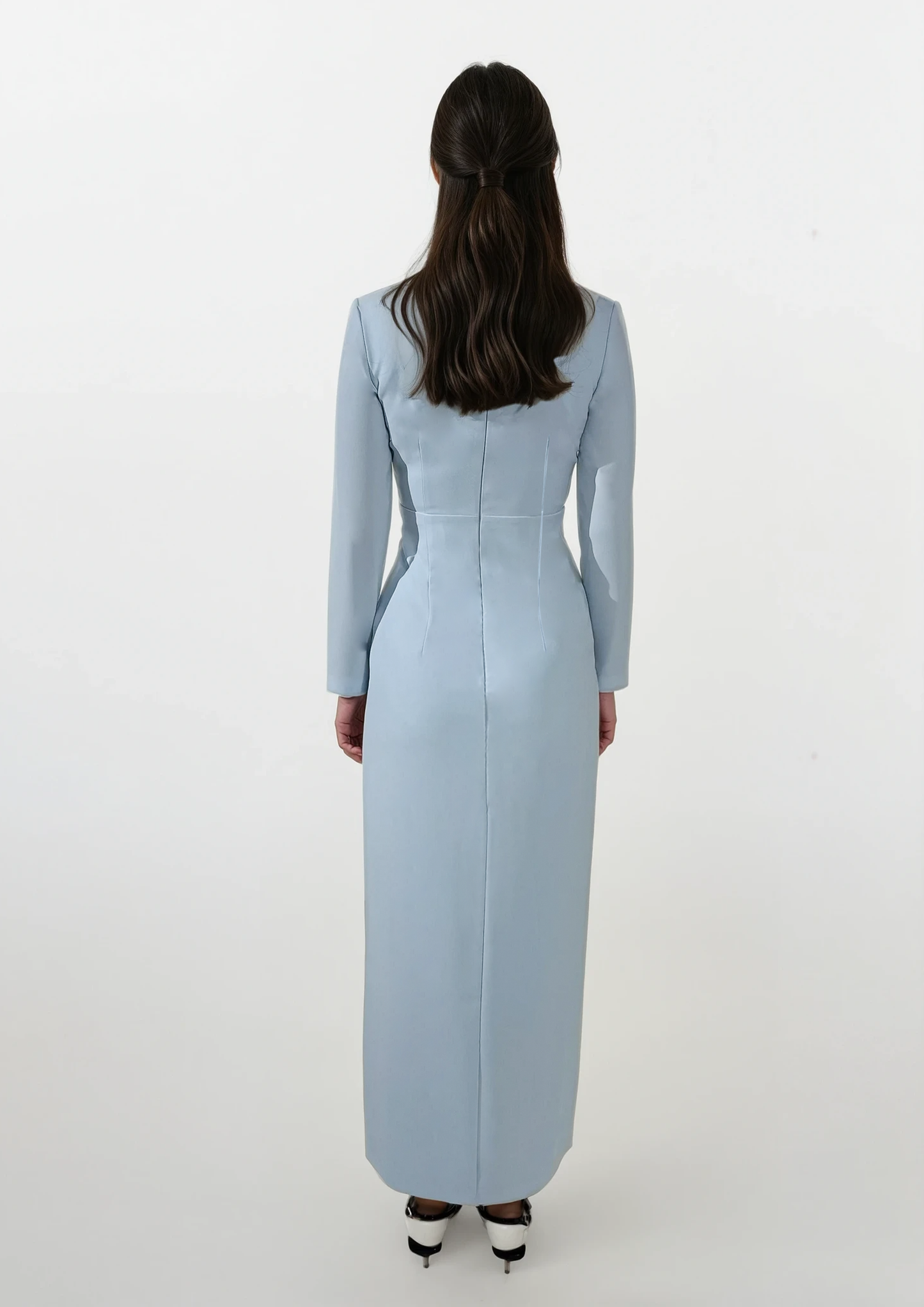 SKY BLUE LONG SLEEVE DRESS
