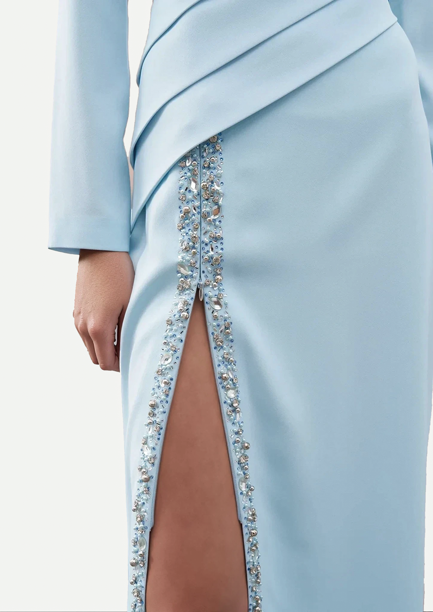 SKY BLUE LONG SLEEVE DRESS