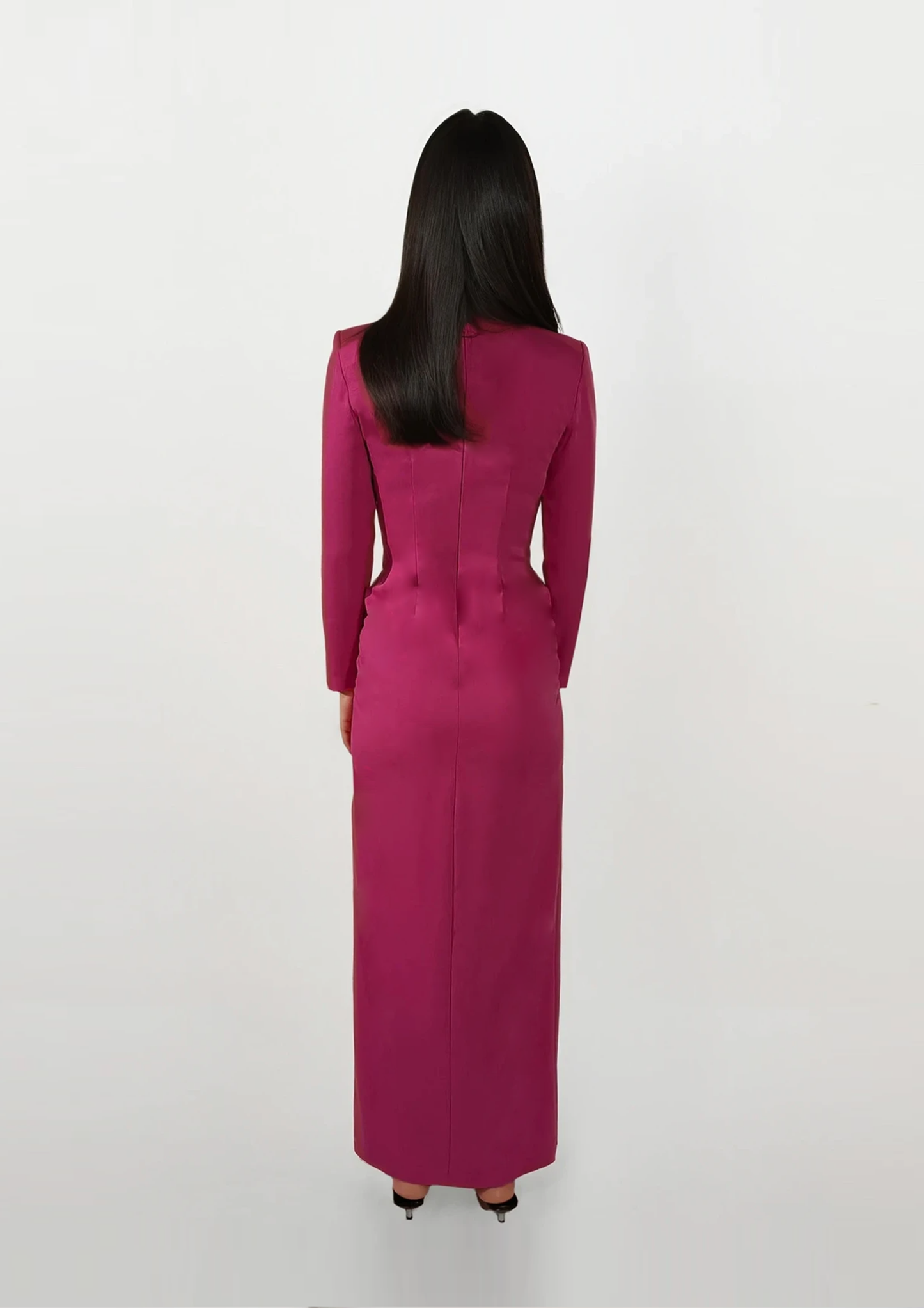 FUCHSIA LONG SLEEVE DRESS