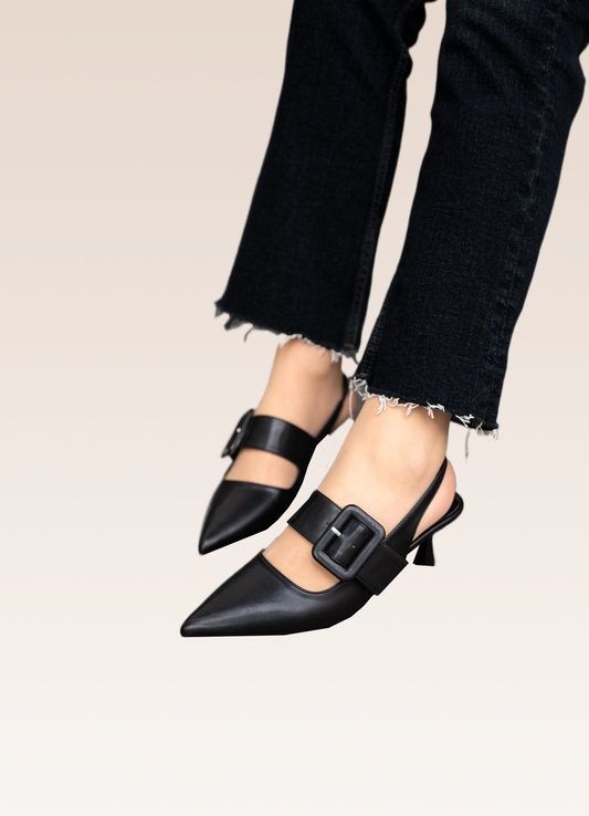 STRAP BLACK MULES