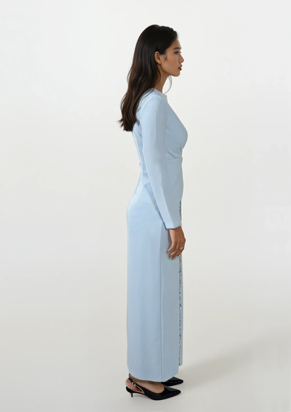 SKY BLUE LONG SLEEVE DRESS