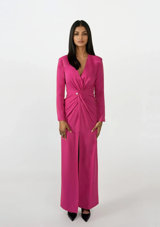 FUCHSIA LONG SLEEVE DRESS
