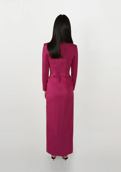FUCHSIA LONG SLEEVE DRESS