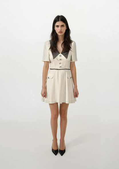 WHITE DRESS WITH CAMILIA FLOWER